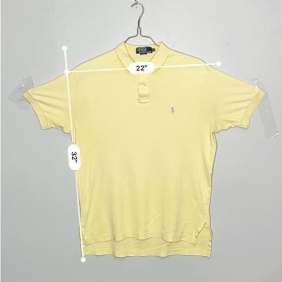 VTG Polo Ralph Lauren Mens Pale Yellow Classic Button Up Down Polo Shirt, Med - Picture 7 of 7